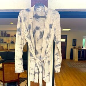 27 MILES 100% cashmere bluish gray ultra soft Tie-Dye Cardigan